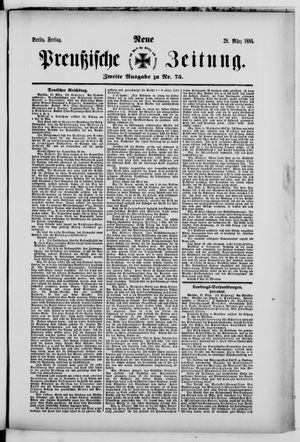 Neue preußische Zeitung vom 28.03.1884