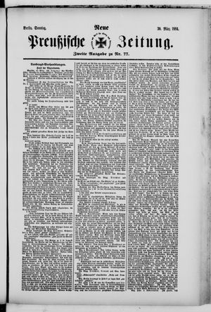 Neue preußische Zeitung vom 30.03.1884