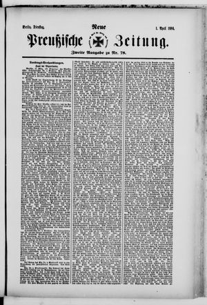 Neue preußische Zeitung vom 01.04.1884