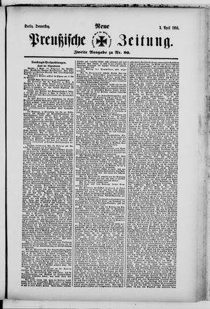 Neue preußische Zeitung vom 03.04.1884