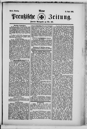 Neue preußische Zeitung vom 13.04.1884