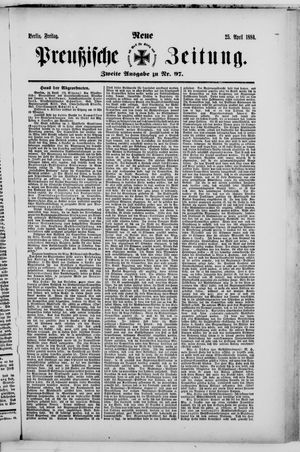 Neue preußische Zeitung vom 25.04.1884