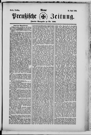 Neue preußische Zeitung vom 29.04.1884