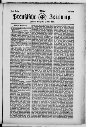 Neue preußische Zeitung vom 02.05.1884