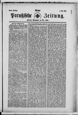 Neue preußische Zeitung vom 04.05.1884