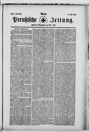 Neue preußische Zeitung vom 15.05.1884