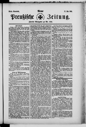 Neue preußische Zeitung vom 17.05.1884