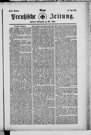Neue preußische Zeitung vom 18.06.1884