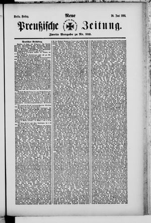 Neue preußische Zeitung vom 20.06.1884