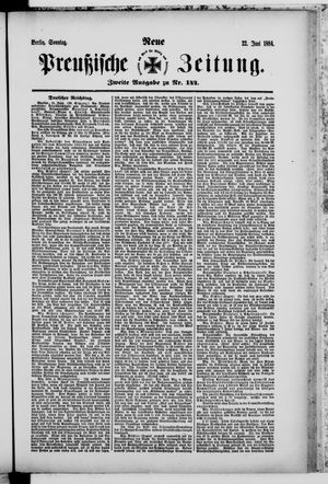Neue preußische Zeitung vom 22.06.1884