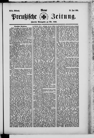 Neue preußische Zeitung vom 25.06.1884