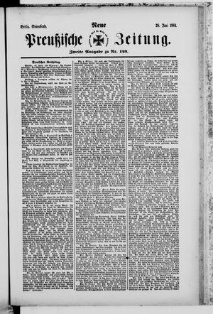 Neue preußische Zeitung vom 28.06.1884