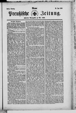 Neue preußische Zeitung vom 29.06.1884