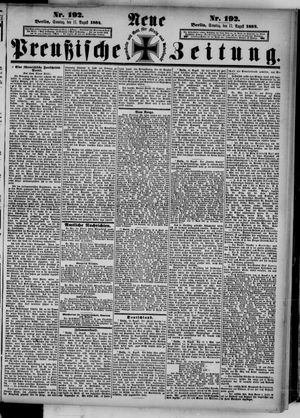 Neue preußische Zeitung vom 17.08.1884