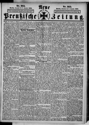 Neue preußische Zeitung vom 13.09.1884