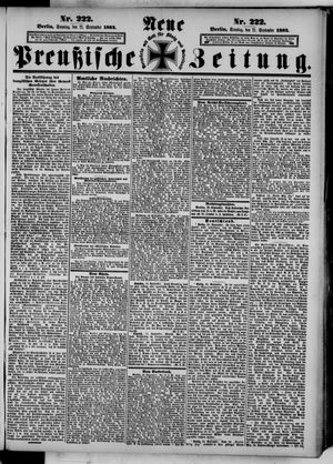 Neue preußische Zeitung vom 21.09.1884