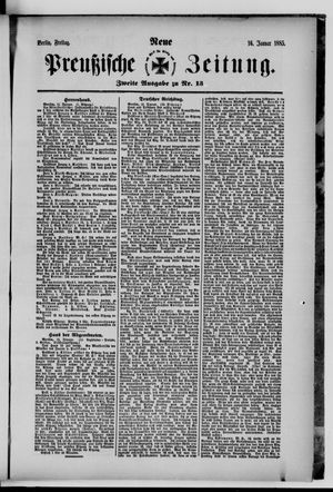 Neue preußische Zeitung vom 16.01.1885