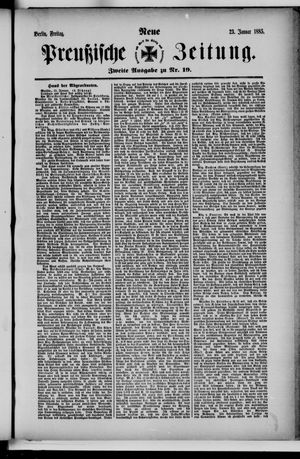 Neue preußische Zeitung vom 23.01.1885