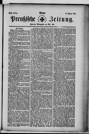 Neue preußische Zeitung vom 27.02.1885