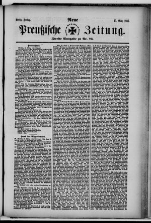 Neue preußische Zeitung vom 27.03.1885