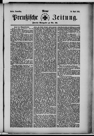 Neue preußische Zeitung vom 16.04.1885