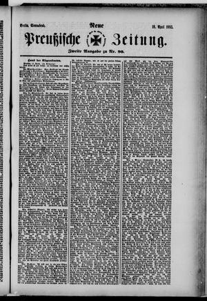Neue preußische Zeitung vom 18.04.1885