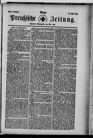 Neue preußische Zeitung vom 22.04.1885