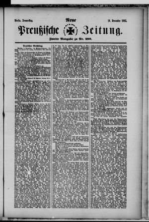 Neue preußische Zeitung vom 10.12.1885
