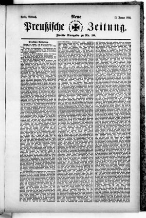 Neue preußische Zeitung on Jan 13, 1886