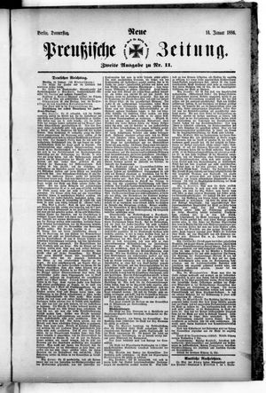 Neue preußische Zeitung vom 14.01.1886