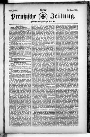 Neue preußische Zeitung vom 15.01.1886
