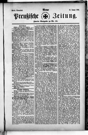 Neue preußische Zeitung vom 16.01.1886