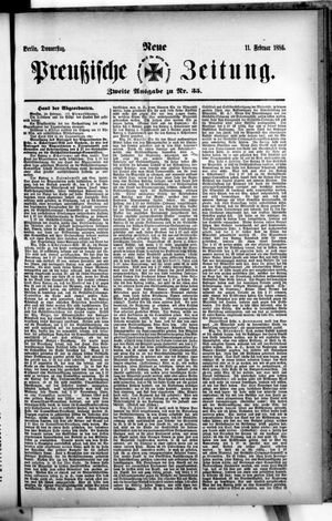 Neue preußische Zeitung on Feb 11, 1886
