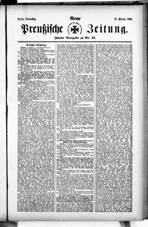 Neue preußische Zeitung vom 18.02.1886
