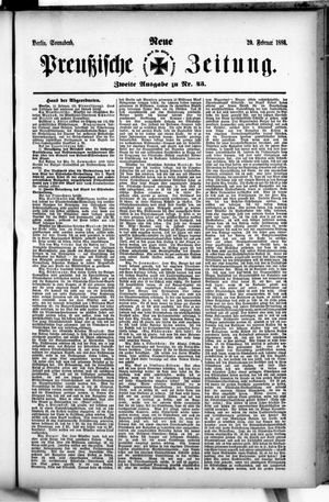 Neue preußische Zeitung vom 20.02.1886