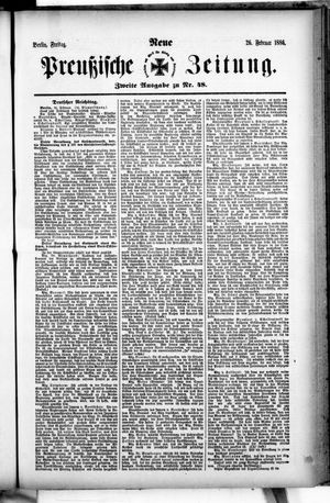 Neue preußische Zeitung on Feb 26, 1886