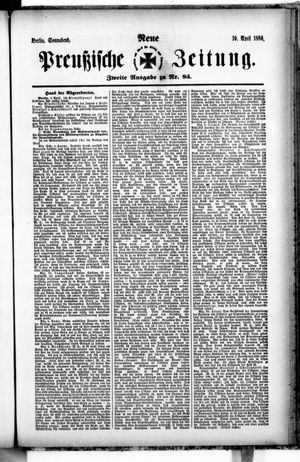 Neue preußische Zeitung vom 10.04.1886