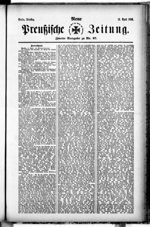 Neue preußische Zeitung vom 13.04.1886