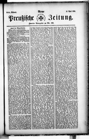 Neue preußische Zeitung vom 14.04.1886