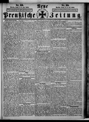 Neue preußische Zeitung vom 20.04.1886