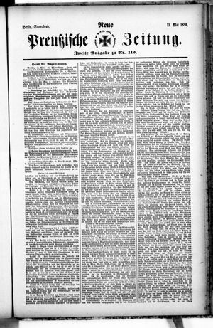 Neue preußische Zeitung vom 15.05.1886