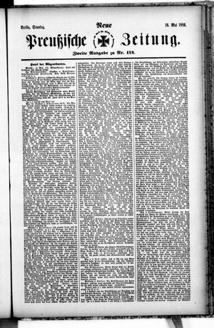 Neue preußische Zeitung vom 16.05.1886