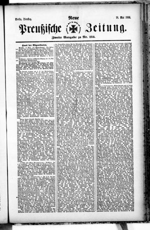 Neue preußische Zeitung vom 18.05.1886