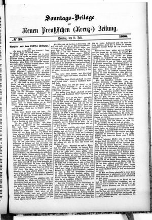 Neue preußische Zeitung vom 11.07.1886