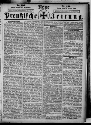 Neue preußische Zeitung vom 18.08.1886
