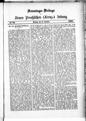 Neue preußische Zeitung vom 28.11.1886