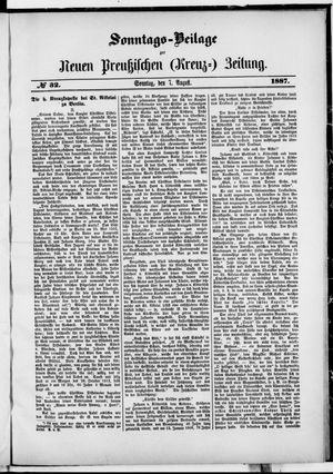 Neue preußische Zeitung vom 07.08.1887