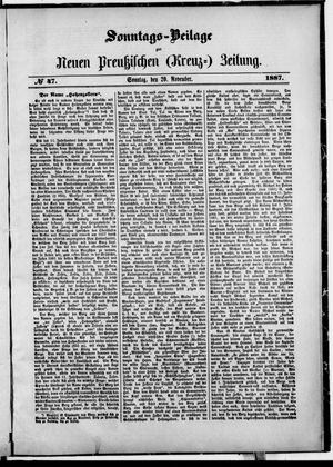 Neue preußische Zeitung vom 20.11.1887