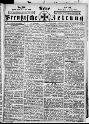 Neue preußische Zeitung vom 27.01.1888