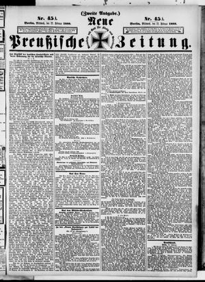Neue preußische Zeitung vom 22.02.1888